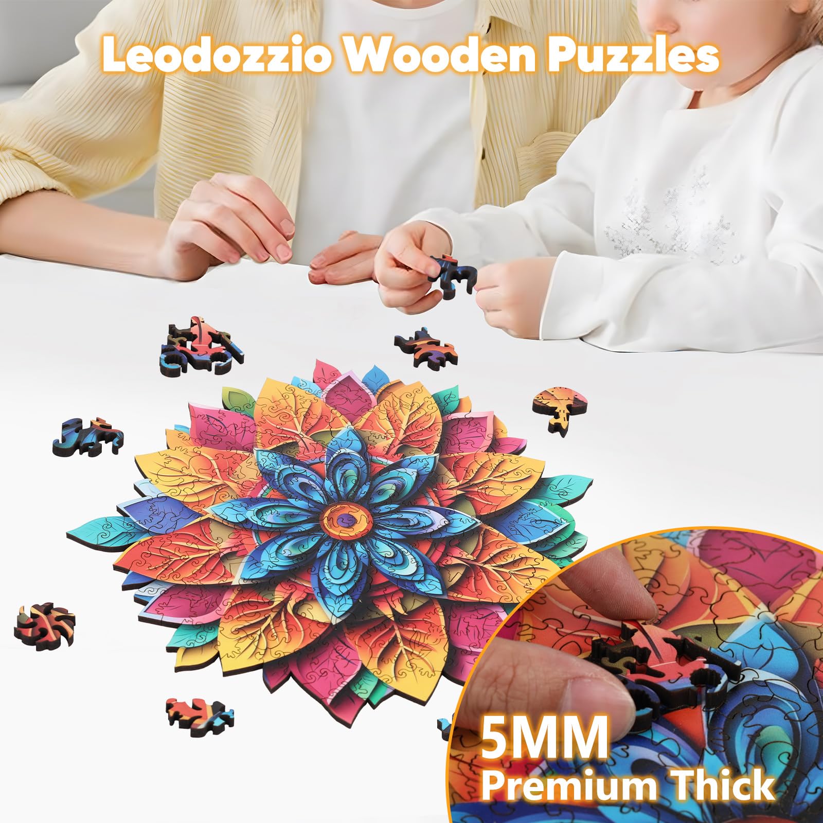 Amazon | Leodozzio 木製パズル 大人用 カラーフラワージグソーパズル